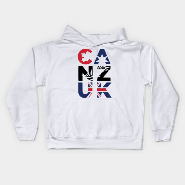 CANZUK Symbols In Column Kids Hoodie by CANZUK